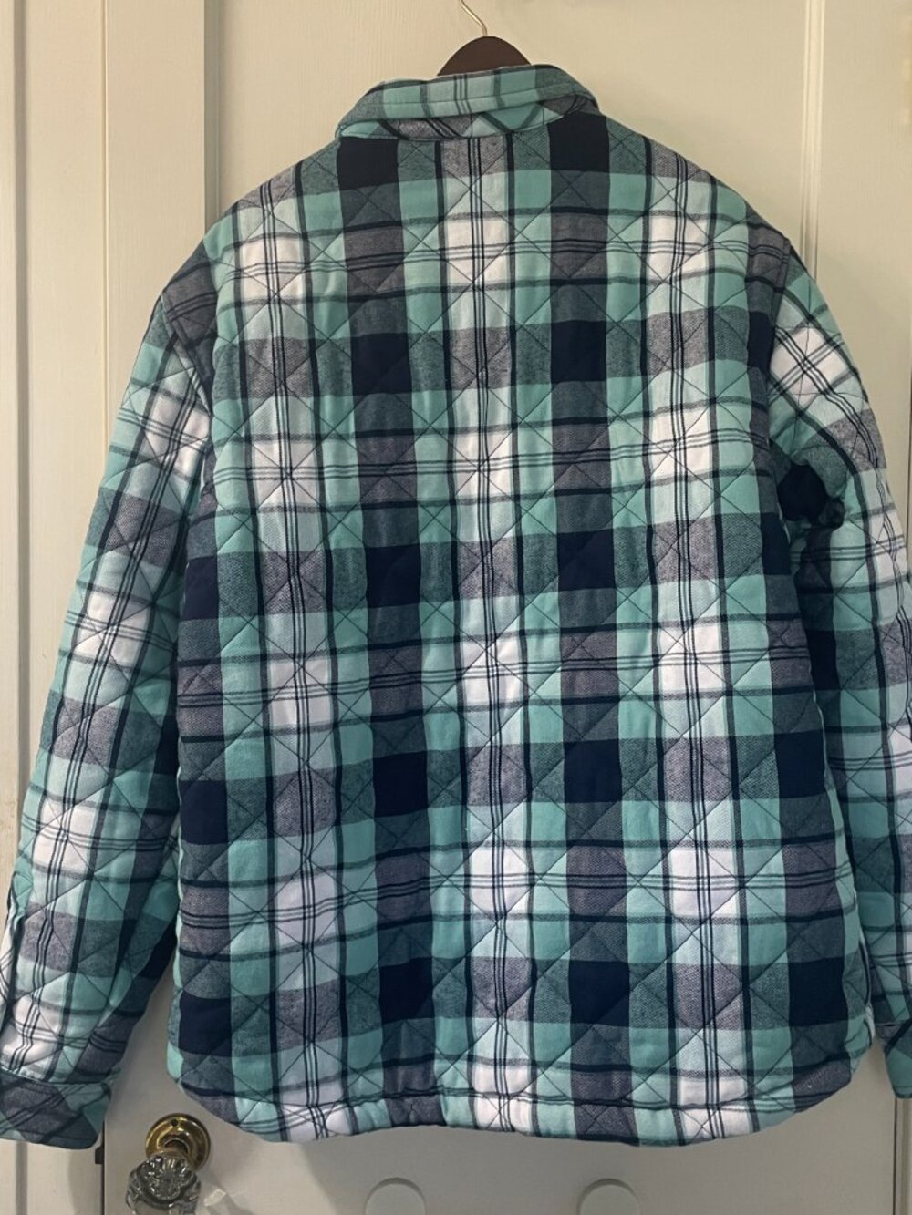 Ocean Coast Plaid Jacket Size Large Blue and Green - Picture 4 of 9